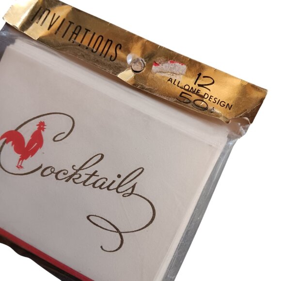 Vintage Cocktails Invitation Cards Envelopes Set Of 12 1960's Boozer - Picture 3 of 3